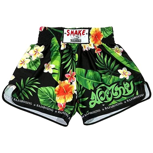 HEARTTOUCH Herren Muay Thai Fight Shorts - Premium Boxing Shorts Kurze Thaiboxhose Kickboxing Shorts für Thaiboxen, Kickbox, Boxing (Typ B,XXL) von HEARTTOUCH