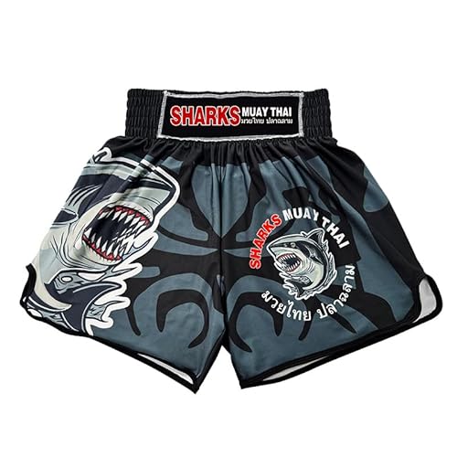 HEARTTOUCH Herren Muay Thai Fight Shorts - Premium Boxing Shorts Kurze Thaiboxhose Kickboxing Shorts für Thaiboxen, Kickbox, Boxing (Typ bb,S) von HEARTTOUCH