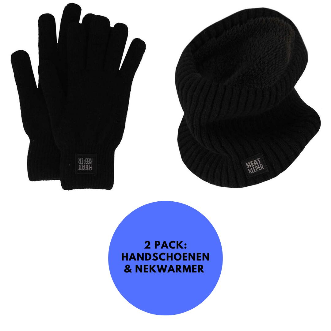 Thermo-Set Damen – Handschuhe/Halswärmer – Schwarz – Einheitsgröße von HEAT KEEPER