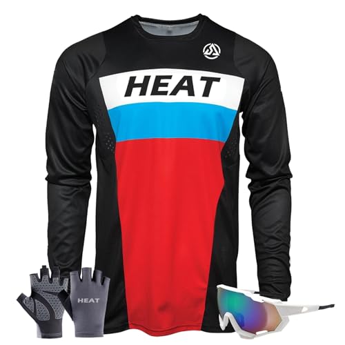 Herren Radtrikot Fahrradtrikot Langarm,Herren Mountainbike Motocross Jersey Langarm MTB T-Shirt,Shirt Downhill Fahrrad Jersey Schnelltrocknend,MTB Trikot,MTB Bekleidung Herren (2XL,TYP-5) von HEATPOWEOK