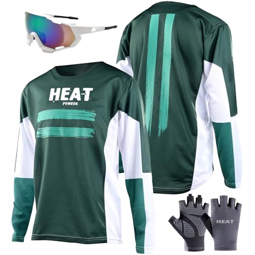 Radfahren Jersey Herren Mountainbike Motocross Jersey Langarm MTB T-Shirt,Shirt Downhill Fahrrad Jersey Schnelltrocknend, Enduro Motocross, MTB Top, Radtrikot (XS,TYP-7) von HEATPOWEOK