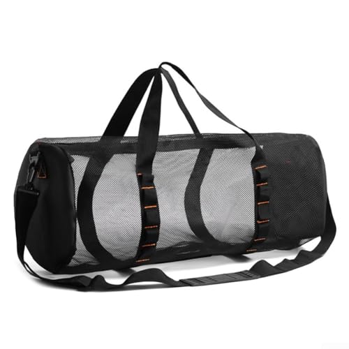 HEBEOT Netztasche für Tauchen, großes Fassungsvermögen, um verschiedene Tauchausrüstung, Strandspielzeug, Handtücher (schwarz) von HEBEOT