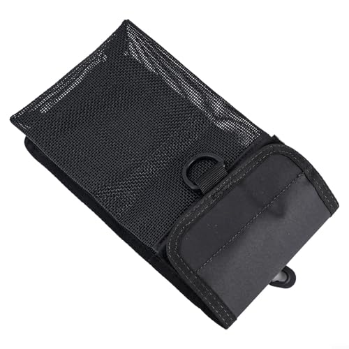 HEBEOT Tasche für Tauchausrüstung, Fingerrolle, SMB-Tasche, entwässerbare Netztasche für Tauchrollen und Sicherheitsmarkierungsbojen, 20 x 13 x 7,3 cm (B schwarz) von HEBEOT