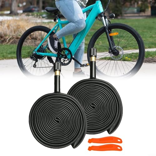 Vorteilspackung mit 66 cm Fahrradschlauch, schwarz, inklusive Reifenheberwerkzeug (2 x Schlauch + 2 x Hebel) von HEBEOT