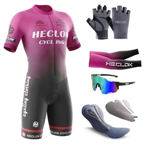 Herren Fahrrad Skinsuit,Kurzarm-Radsportanzug,Gepolstert einteilig Trisuit Bike Short Trisuit Einteiler für Wettkampf,Handgefertigter Hochdichter Schwamm in Wettkampfqualität Gepolstert (TYP-11,3XL) Herren Fahrrad Skinsuit,Kurzarm-Radsportanzug,Gepolstert einteilig Trisuit Bike Short Trisuit Einteiler für Wettkampf,Handgefertigter Hochdichter Schwamm in Wettkampfqualität Gepolstert (TYP-11,3XL) von HECLOK