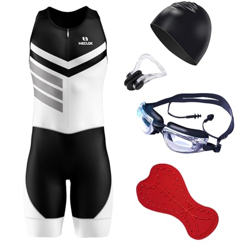 Herren Trisuit Triathlonanzug Einteiler mit leichtem Sitzpolster，Triathlon Anzug Herren, Trisuit Einteiler, Triathlonanzug, Triathlon Einteiler Trisuits,Herren Fahrrad-Skinsuit (TYP-5,5XL) von HECLOK