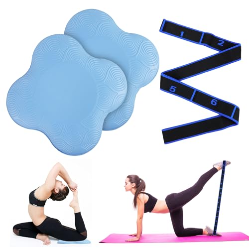 HEDMON 2 Stücke Kniekissen Yoga,Yoga Kniekissen Rutschfest Yoga Stretching Band Yoga Knie Pad Knieschoner Schützt die Hände Knie und Ellbogen für Yoga Pilates Sport Aerobic von HEDMON