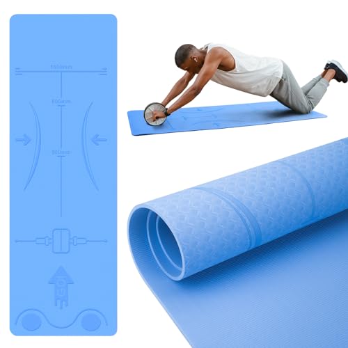 HEDUGO Trainingsgeräte Matte für Bauchmuskeltrainer,Rutschfeste Kniematte für Den Bauch, 6 mm Dicke Yoga Matte Rutschfest für Yoga, Pilates, 183cm L x 61cm B x 0,6cm H, TPE, Blau Fitnessmatte HEDUGO Trainingsgeräte Matte für Bauchmuskeltrainer,Rutschfeste Kniematte für Den Bauch, 6 mm Dicke Yoga Matte Rutschfest für Yoga, Pilates, 183cm L x 61cm B x 0,6cm H, TPE, Blau Fitnessmatte von HEDUGO