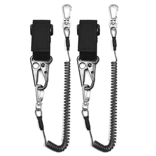 HEEZOU 1pc/2 Stücke Metall Schnallen Riemen Angelruten Tethers Krawatte Gürtel Wrap Straps Mit Coiled Lanyard Angeln Casting Stangen Gürtel von HEEZOU