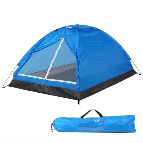 HEIBTENY Zelt Zwei Personen Camping Wasserdicht Kuppelzelt Für Camping Reise Trekking Garten Mit 4 X Hering Und Zelttasche(Blue) von HEIBTENY