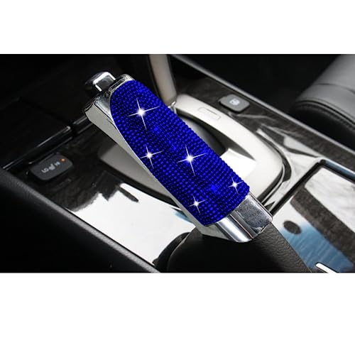 Handbremsen-Set, universal, eingelegter Diamant, Auto-Handbremshülse, ABS-Abdeckung, rutschfeste Auto-Feststellbremse, Innenzubehör (blau) Passend für die meisten Automodelle von HEJIAL