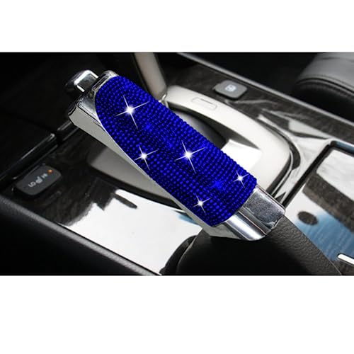 Neue Luxus Bling Auto Zahnräder Handbremse Abdeckung Auto Dekoration Auto Styling Diamant Rosa Auto Assessoires Innen (Blau) Passend für die meisten Fahrzeugmodelle von HEJIAL