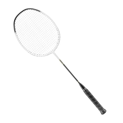 Carbonfaser-Badmintonschläger, Hochfester, Leichter Badmintonschläger für das Fitnessstudio Im Hinterhof (Weiß) von HELEVIA