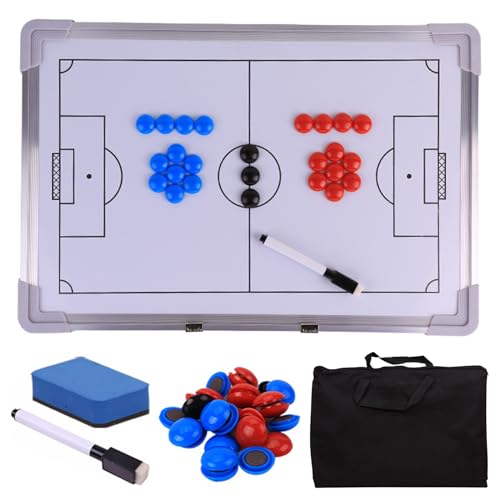 Taktikbrett Fussball 45cm×30,5cm Magnet Tatktikboards Für Fussball Taktiktafel Fussball Mit Marker Stift Tragbar Fußball Trainingsbrett Football Coaching Board Zubehör Für Fußballtrainer (A) von HELGATALLT