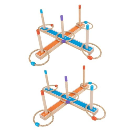 HEMOTON 2 Sätze Spielzeug Mit Wurf Ringen Spielzeuge Spielsachen Kinder Spielzeug Kinder Outdoor Spielzeug Kinderspielzeug Interaktive Familienspiele Spiele Für Geburtstagsfeiern Hölzern von HEMOTON