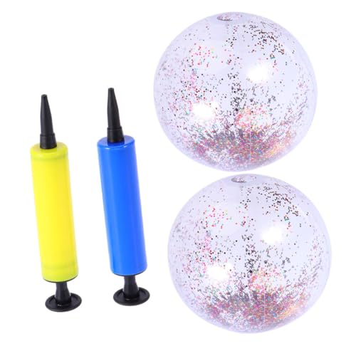 HEMOTON 4 Stück 16 Wasserball Hüpfball aufblasbar nktoieys Schokoladen-Zahnform Spielzeug für Kleinkinder kleine Glasfiguren Glitzerkugel transparente Kugel bunt Spielzeugball Billard von HEMOTON