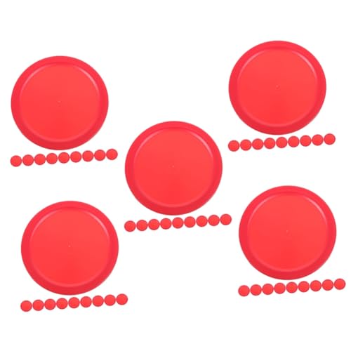 HEMOTON 50 Stück Hockey Zubehör Air Hockey Pucks Stabile Eishockey Pucks Desktop Eishockey Pucks Ersatz Runde Pucks Spieltisch Zubehör Hockey Ausrüstung Kunststoff Rot von HEMOTON