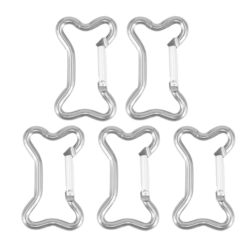 Federverschlüsse in Knochenform, Aluminiumlegierung, Karabinerhaken, Schlüsselanhänger, Metall-Karabiner, Schlüsselanhänger, Schnalle, Hardware, 5 Stück von HENANX