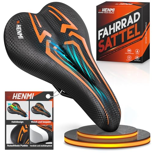 HENMI Fahrradsattel Herren Damen Weicher, Komfortabel Atmungsaktiv Stoßdämpfend Ergonomisch Fahrrad Sattel für Mountainbike MTB Trekking E-Bike Rennrad Fahrradsitz-Spinnweb Muster HENMI Fahrradsattel Herren Damen Weicher, Komfortabel Atmungsaktiv Stoßdämpfend Ergonomisch Fahrrad Sattel für Mountainbike MTB Trekking E-Bike Rennrad Fahrradsitz-Spinnweb Muster von HENMI