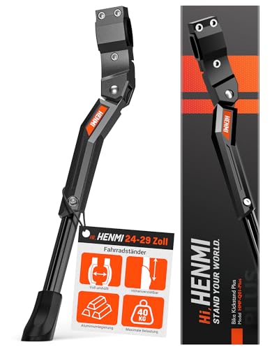 HENMI Fahrradständer 24-29 Zoll Plus, Hinterbauständer rutschfest Seitenständer Fahrrad Höhenverstellbar für Mountainbike, Trekkingrad, Rennrad, Cityrad HENMI Fahrradständer 24-29 Zoll Plus, Hinterbauständer rutschfest Seitenständer Fahrrad Höhenverstellbar für Mountainbike, Trekkingrad, Rennrad, Cityrad von HENMI