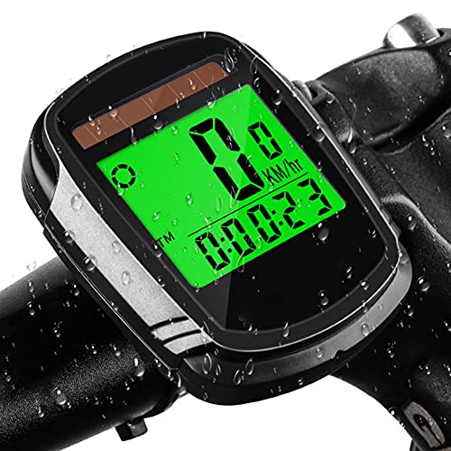 HERCHR Fahrradcomputer Mit Solarenergie, Fahrradgeschwindigkeitsmesser Und Kilometerzähler, Kabelloses, Wasserdichtes Fahrradzubehör HERCHR Fahrradcomputer Mit Solarenergie, Fahrradgeschwindigkeitsmesser Und Kilometerzähler, Kabelloses, Wasserdichtes Fahrradzubehör von HERCHR