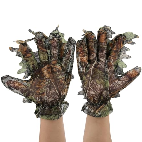 HERCHR Jagdhandschuhe, 1 Paar 3D Komfortable Blatt Camouflage Handschuhe, rutschfeste Vollfinger Camo Handschuhe Für Outdoor Fotografie/Jagd/Vogelbeobachtung HERCHR Jagdhandschuhe, 1 Paar 3D Komfortable Blatt Camouflage Handschuhe, rutschfeste Vollfinger Camo Handschuhe Für Outdoor Fotografie/Jagd/Vogelbeobachtung von HERCHR
