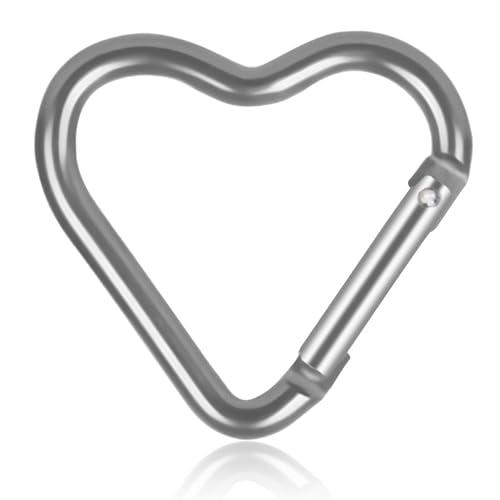 Karabiner Clip, Schnalle in Herzform Aluminiumlegierung Sicherheitsclip Camping Hängeschnalle Wasserflasche Kette Clip Klettern Clips Hängematten Karabiner für Outdoor Wanderungen von HERCHR