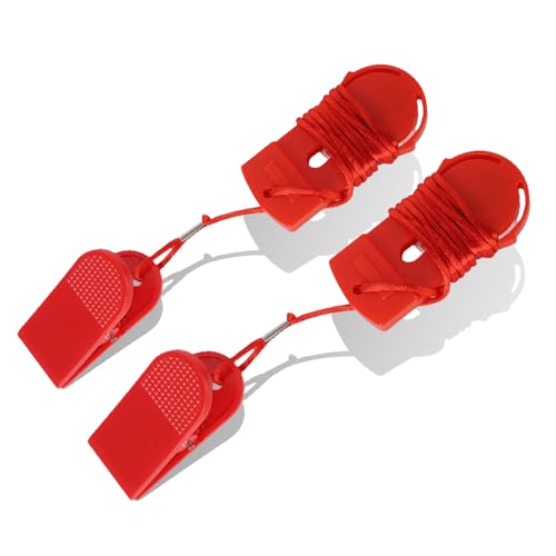 HERCHR Laufband-Sicherheitsschlüssel, 2 Stück, Leichter Laufband-Sicherheitsclip, Roter Laufband-Sicherheitsschalter Für Laufbänder, Not-aus von HERCHR