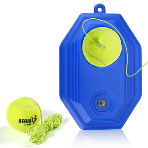 Tennis Trainer Basis, 7,87x5,9Zoll Tennistraining Ball Rebounder Tragbare Tennisausrüstung Trainer Baseboard mit 149,6 Zoll Seil, Tennis Rebound Spieler Tennisball Training Tool für Kinder Erwachsene Tennis Trainer Basis, 7,87x5,9Zoll Tennistraining Ball Rebounder Tragbare Tennisausrüstung Trainer Baseboard mit 149,6 Zoll Seil, Tennis Rebound Spieler Tennisball Training Tool für Kinder Erwachsene von HERCHR