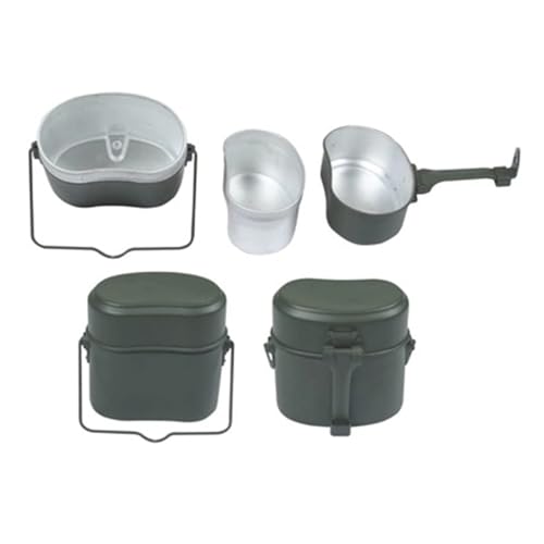 Militärische Essensdose, Tragbares Essgeschirr Teller Set Aluminiumlegierung Militär Lunch Box für Outdoor Camping Wandern Picknick BBQ Strand Kochgeschirr Mess Kit Camp Topf Armee Töpfe Pfannen Set Militärische Essensdose, Tragbares Essgeschirr Teller Set Aluminiumlegierung Militär Lunch Box für Outdoor Camping Wandern Picknick BBQ Strand Kochgeschirr Mess Kit Camp Topf Armee Töpfe Pfannen Set von HERCHR