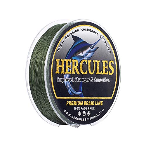 HERCULES Farbechte Geflochtene Angelschnur, 1000m PE Geflochtene Schnüre, 4 Stränge Multifile Angelschnur, 40lb Test für Salzwasser und Süßwasser, Grün, 40lb, 1000m HERCULES Farbechte Geflochtene Angelschnur, 1000m PE Geflochtene Schnüre, 4 Stränge Multifile Angelschnur, 40lb Test für Salzwasser und Süßwasser, Grün, 40lb, 1000m von HERCULES