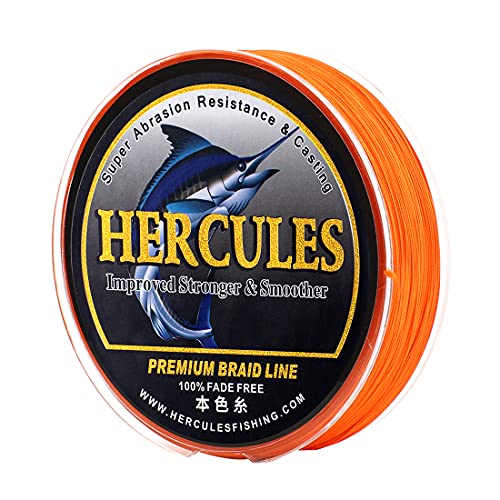 HERCULES Farbechte Geflochtene Angelschnur, 1000m PE Geflochtene Schnüre, 8 Stränge Multifile Angelschnur, 20lb Test für Salzwasser und Süßwasser, Orange, 20lb, 1000m HERCULES Farbechte Geflochtene Angelschnur, 1000m PE Geflochtene Schnüre, 8 Stränge Multifile Angelschnur, 20lb Test für Salzwasser und Süßwasser, Orange, 20lb, 1000m von HERCULES