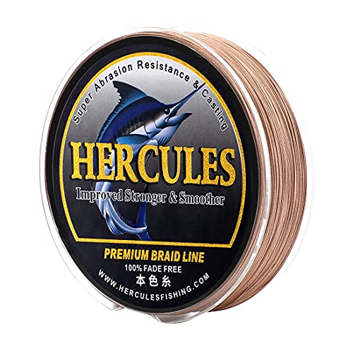 HERCULES Farbechte Geflochtene Angelschnur, 100m PE Geflochtene Schnüre, 8 Stränge Multifile Angelschnur, 30lb Test für Salzwasser und Süßwasser, Braun, 30lb, 100m HERCULES Farbechte Geflochtene Angelschnur, 100m PE Geflochtene Schnüre, 8 Stränge Multifile Angelschnur, 30lb Test für Salzwasser und Süßwasser, Braun, 30lb, 100m von HERCULES