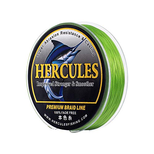 HERCULES Farbechte Geflochtene Angelschnur, 300m PE Geflochtene Schnüre, 8 Stränge Multifile Angelschnur, 40lb Test für Salzwasser und Süßwasser, Fluoreszierendes Grün, 40lb, 300m HERCULES Farbechte Geflochtene Angelschnur, 300m PE Geflochtene Schnüre, 8 Stränge Multifile Angelschnur, 40lb Test für Salzwasser und Süßwasser, Fluoreszierendes Grün, 40lb, 300m von HERCULES