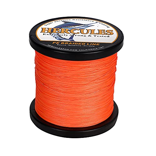 HERCULES Geflochtene Angelschnur 12 Stränge, 100-2000m 109-2196 Yards Geflochtene Fisch Linien, 10lb - 420lb Test-PE-Schnüre für Salzwasser-Süßwasser - Orange, 100lbs, 100m HERCULES Geflochtene Angelschnur 12 Stränge, 100-2000m 109-2196 Yards Geflochtene Fisch Linien, 10lb - 420lb Test-PE-Schnüre für Salzwasser-Süßwasser - Orange, 100lbs, 100m von HERCULES