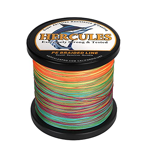 HERCULES Geflochtene Angelschnur 12 Stränge, 100-2000m 109-2196 Yards Geflochtene Fisch Linien, 10lb - 420lb Test-PE-Schnüre für Salzwasser-Süßwasser - Mehrfarbig, 20lbs, 500m HERCULES Geflochtene Angelschnur 12 Stränge, 100-2000m 109-2196 Yards Geflochtene Fisch Linien, 10lb - 420lb Test-PE-Schnüre für Salzwasser-Süßwasser - Mehrfarbig, 20lbs, 500m von HERCULES