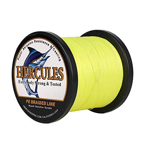 HERCULES Super Cast 100m - 2000m Yards Geflochtene Angelschnur 10lb - 300lb Test für Salzwasser Süßwasser PE Geflecht Fischdraht Superline 8 Stränge von HERCULES