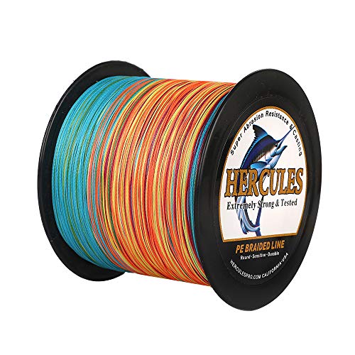 Hercules Super Cast 100m - 2000m 109-2196 Yards Geflochtene Angelschnur 6lb - 100lb Test für Salzwasser Süßwasser PE Geflecht Fischdraht Superline 4 Stränge Hercules Super Cast 100m - 2000m 109-2196 Yards Geflochtene Angelschnur 6lb - 100lb Test für Salzwasser Süßwasser PE Geflecht Fischdraht Superline 4 Stränge von HERCULES