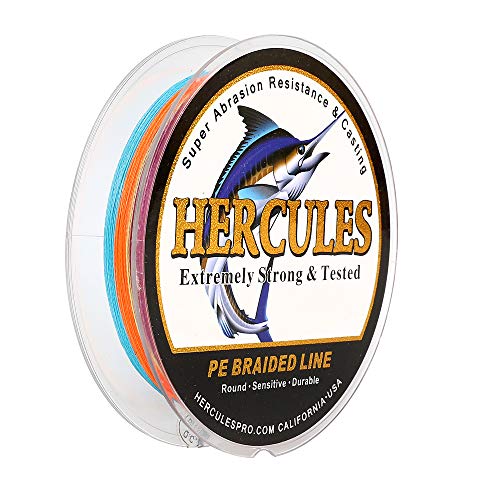 Hercules Super Cast 100m - 2000m 109-2196 Yards Geflochtene Angelschnur 6lb - 100lb Test für Salzwasser Süßwasser PE Geflecht Fischdraht Superline 4 Stränge Hercules Super Cast 100m - 2000m 109-2196 Yards Geflochtene Angelschnur 6lb - 100lb Test für Salzwasser Süßwasser PE Geflecht Fischdraht Superline 4 Stränge von HERCULES
