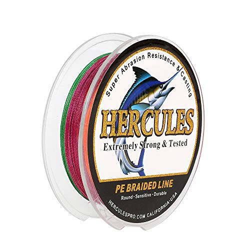 Hercules Super Cast 100m - 2000m 109-2196 Yards Geflochtene Angelschnur 6lb - 100lb Test für Salzwasser Süßwasser PE Geflecht Fischdraht Superline 4 Stränge von HERCULES