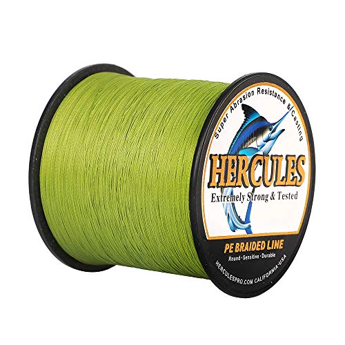 Hercules Super Cast 100m - 2000m 109-2196 Yards Geflochtene Angelschnur 6lb - 100lb Test für Salzwasser Süßwasser PE Geflecht Fischdraht Superline 4 Stränge Hercules Super Cast 100m - 2000m 109-2196 Yards Geflochtene Angelschnur 6lb - 100lb Test für Salzwasser Süßwasser PE Geflecht Fischdraht Superline 4 Stränge von HERCULES