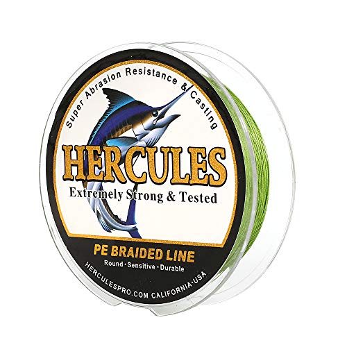 Hercules Super Cast 100m - 2000m Yards Geflochtene Angelschnur 10lb - 300lb Test für Salzwasser Süßwasser PE Geflecht Fischdraht Superline 8 Stränge von HERCULES