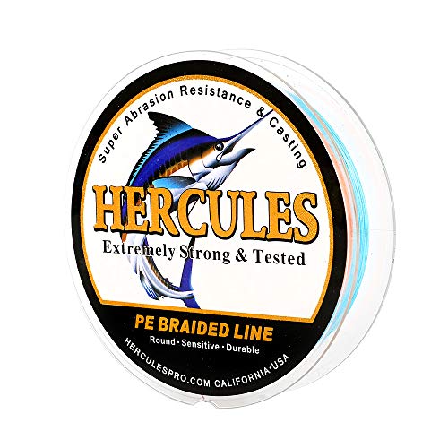 HERCULES Super Cast 100m - 2000m Yards Geflochtene Angelschnur 10lb - 300lb Test für Salzwasser Süßwasser PE Geflecht Fischdraht Superline 8 Stränge HERCULES Super Cast 100m - 2000m Yards Geflochtene Angelschnur 10lb - 300lb Test für Salzwasser Süßwasser PE Geflecht Fischdraht Superline 8 Stränge von HERCULES