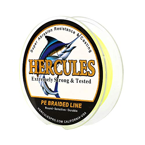 Hercules Super Cast 100m - 2000m Yards Geflochtene Angelschnur 10lb - 300lb Test für Salzwasser Süßwasser PE Geflecht Fischdraht Superline 8 Stränge von HERCULES