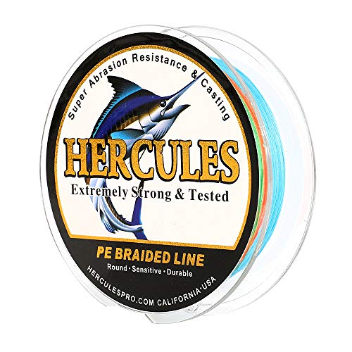 Hercules Super Cast 100m - 2000m Yards Geflochtene Angelschnur 10lb - 300lb Test für Salzwasser Süßwasser PE Geflecht Fischdraht Superline 8 Stränge von HERCULES