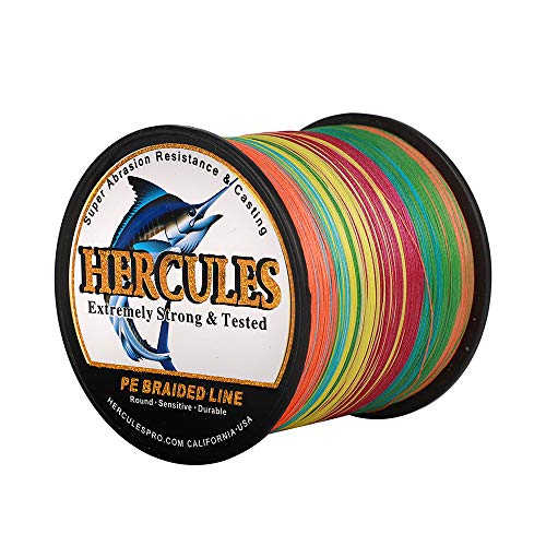 Hercules Super Cast 100m - 2000m Yards Geflochtene Angelschnur 10lb - 300lb Test für Salzwasser Süßwasser PE Geflecht Fischdraht Superline 8 Stränge von HERCULES