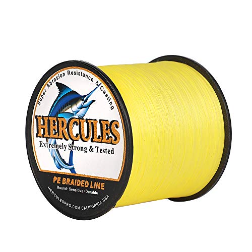 Hercules Super Cast 100m - 2000m Yards Geflochtene Angelschnur 10lb - 300lb Test für Salzwasser Süßwasser PE Geflecht Fischdraht Superline 8 Stränge von HERCULES