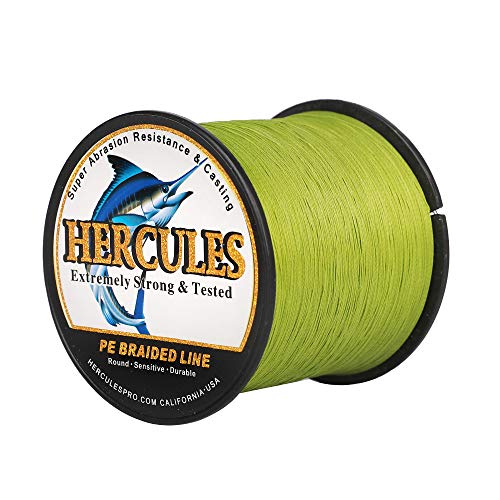 Hercules Super Cast 100m - 2000m Yards Geflochtene Angelschnur 10lb - 300lb Test für Salzwasser Süßwasser PE Geflecht Fischdraht Superline 8 Stränge von HERCULES