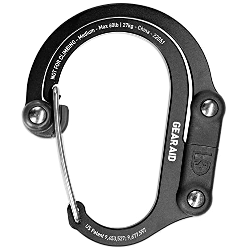 GEAR AID HEROCLIP Karabiner-Ausrüstungsclip und Haken (Mittel) für Camping, Rucksack und Garagenorganisation, Schwarz GEAR AID HEROCLIP Karabiner-Ausrüstungsclip und Haken (Mittel) für Camping, Rucksack und Garagenorganisation, Schwarz von GEAR AID