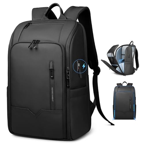 HEROIC KNIGHT Business Rucksack Herren, Wasserdicht 17 Zoll Laptop Rucksack mit USB-Anschluss, Anti-Diebstahl Reiserucksack Handgepäck Tagesrucksack für Arbeit Geschäftsreise College Wandern-Schwarz von HEROIC KNIGHT